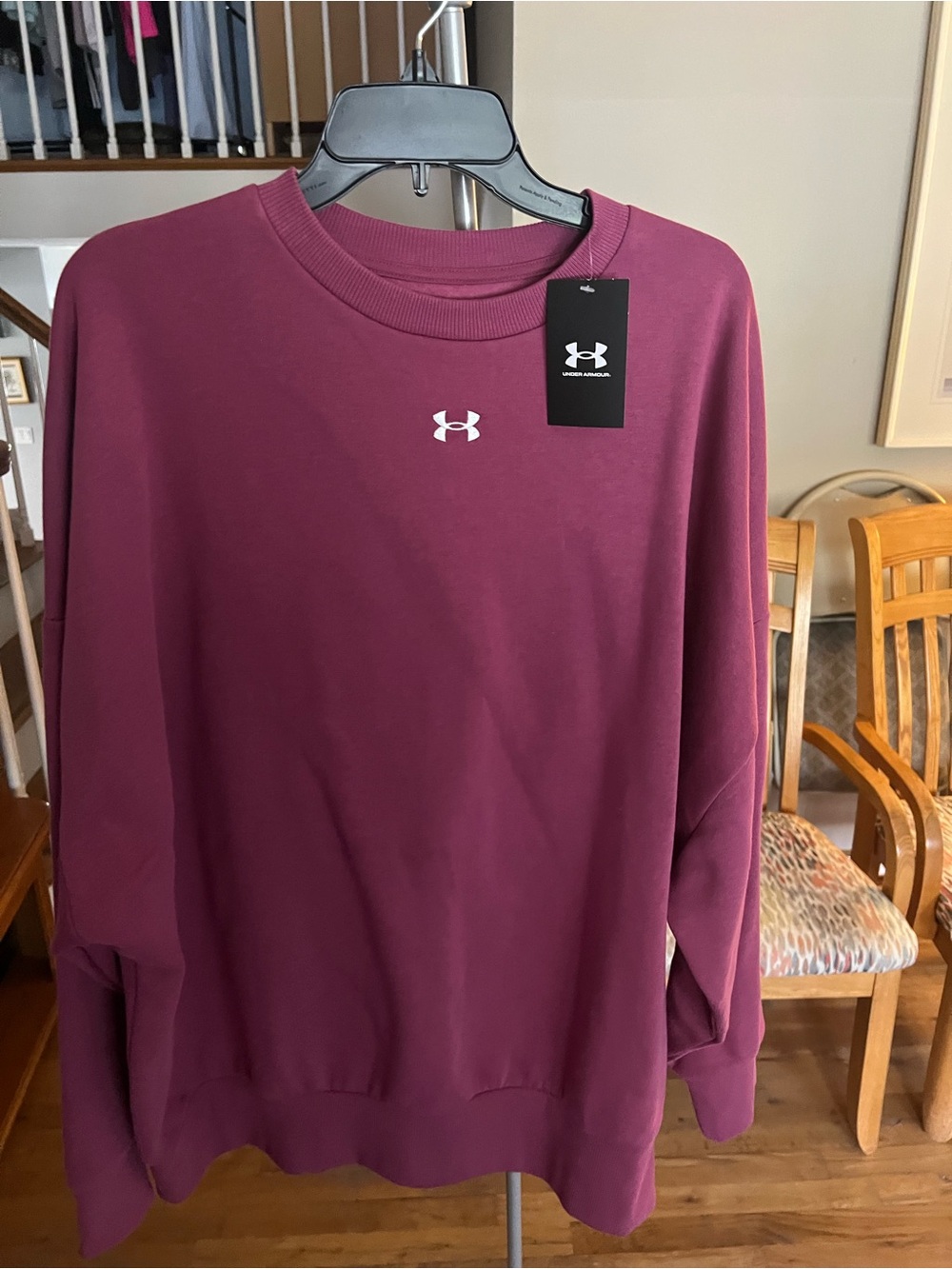 Under Armour Plum Crewneck Sweatshirt - White Logo